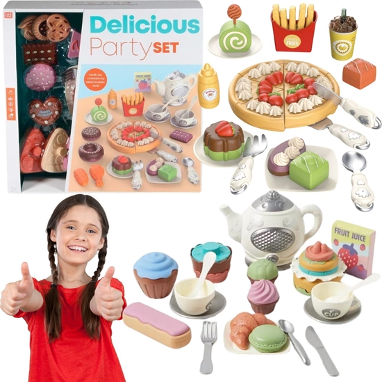 Picture of Zestaw Przyjcie Imitacje Sodycze Ciasto Dzbanek Sztuce Filianki Zastawa