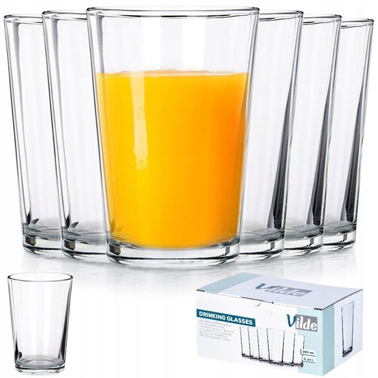 Picture of Zestaw Szklanki Kubki do Napojów Soku Wody VILDE 200 ml 6 szt.