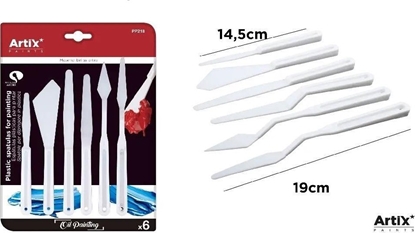 Attēls no Zestaw szpachelki malarskie plastikowe 6szt