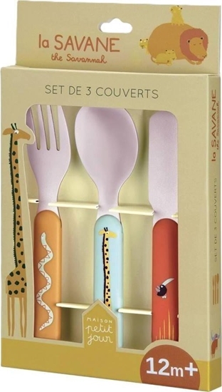 Picture of Zestaw sztuców dla dziecka 3el Sawanna