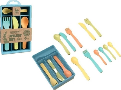 Picture of Zestaw sztuców z bioplastiku w pudeku 17el