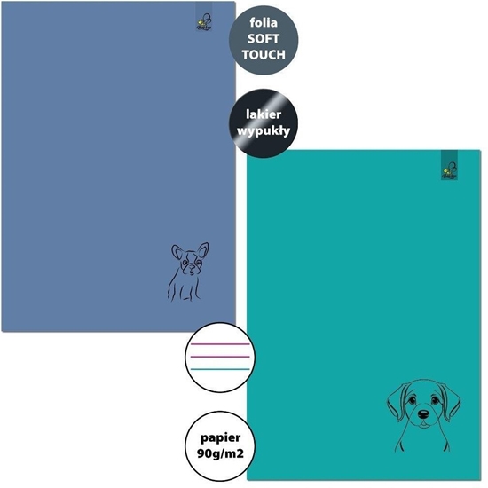 Picture of Zeszyt A4/32K 3-linie kolor 90g Psy (6szt)