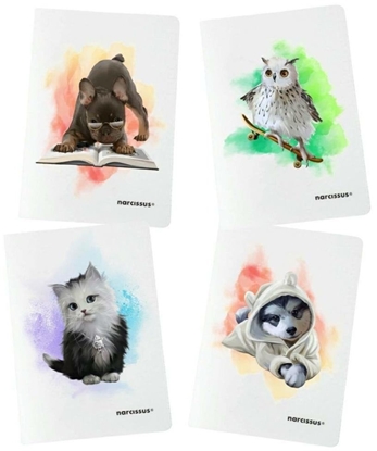 Attēls no Zeszyt A4/32K linia kolor PP Joy (4szt) NARCISSUS EDUKAMP