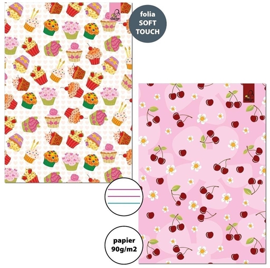 Picture of Zeszyt A5/32K 3-linie kolor 90g Sodycze (10szt)