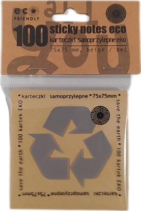 Attēls no Ziemia Obiecana Karteczki samoprzylepne eko 75x75mm 100K beowe