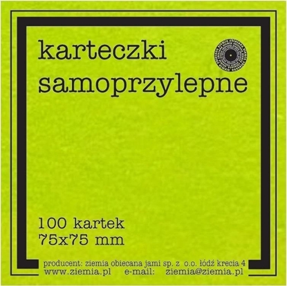 Attēls no Ziemia Obiecana Karteczki samoprzylepne Fluo 75x75mm 100K ziele