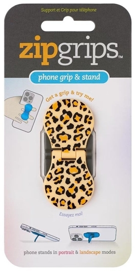 Picture of ZipGrip uchwyt na palce do telefonu Skóra lampart
