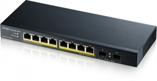 Изображение ZYXEL GS1100-10HPV2, UNMANAGED POE 8X GIGABIT, 2X FIBER UPLINK, 120 WATT POE