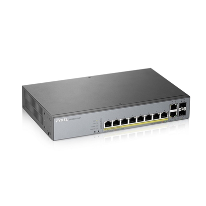 Изображение Zyxel GS1350-12HP-EU0101F network switch Managed L2 Gigabit Ethernet (10/100/1000) Power over Ethernet (PoE) Grey