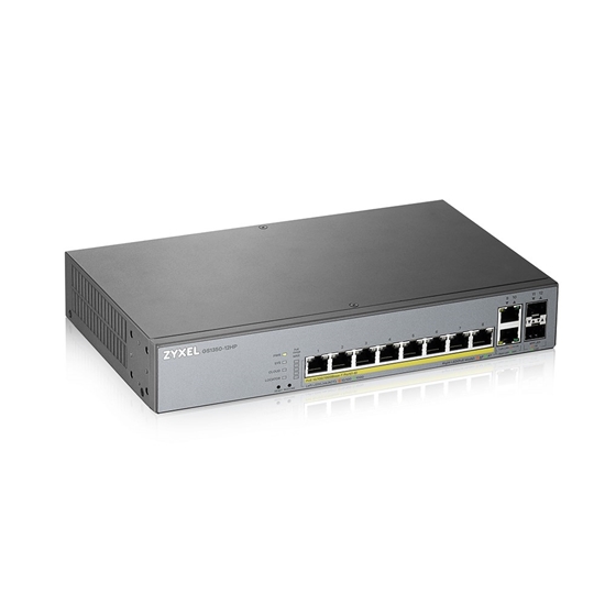 Изображение Zyxel GS1350-12HP-EU0101F network switch Managed L2 Gigabit Ethernet (10/100/1000) Power over Ethernet (PoE) Grey