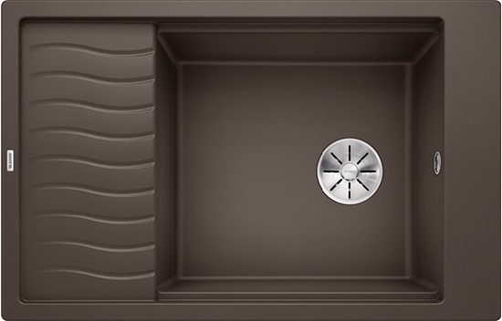 Изображение Zlewozmywak Blanco Elon XL 6 S Silgranit kawowy z korkiem InFino, kratka ociekowa (524853)