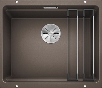Изображение Zlewozmywak Blanco Etagon 500-U Silgranit kawowy z korkiem InFino + szyny (522236)