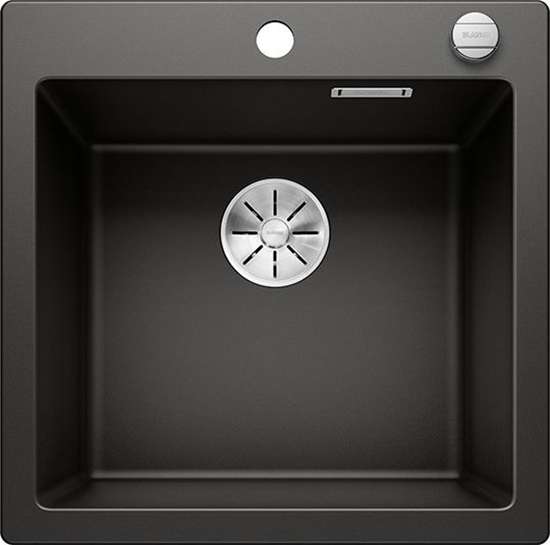 Picture of Zlewozmywak Blanco Pleon 5 Silgranit czarny z korkiem automatycznym InFino (525952)