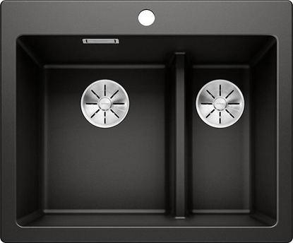 Attēls no Zlewozmywak Blanco Pleon 6 Split Silgranit czarny z korkiem InFino, komora z lewej (525955)