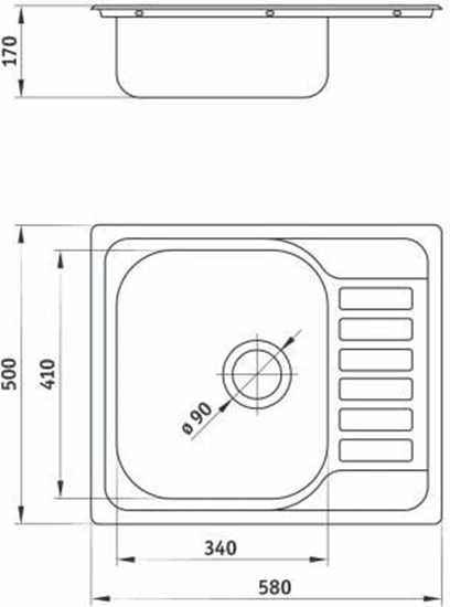 Picture of Zlewozmywak Deante  1-komorowy Soul z krótkim ociekaczem 50 x 58cm stalowy (ZEO 011A)