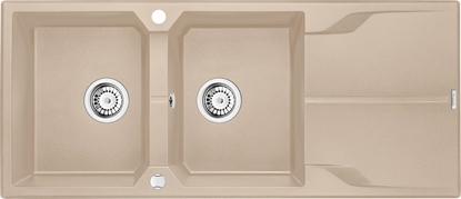 Изображение Zlewozmywak Deante .ANDANTE PIASKOWY GRANIT 2K Z/O 1160x500x210, 3,5"+SPACE SAVER