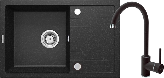 Изображение Zlewozmywak Deante Corio  granitowy z bateri 1-komorowy z ociekaczem