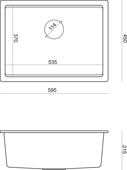 Picture of Zlewozmywak GraniteQ LOGAN 100 GraniteQ zlewozmywak pure carbon 59,5x45,1x21,5 cm 1-komorowy wpuszczany z syfonem manualnym zoty