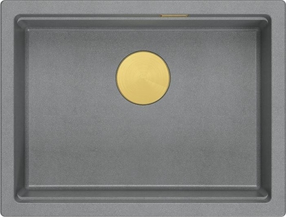 Изображение Zlewozmywak GraniteQ LOGAN 100 GraniteQ zlewozmywak silver stone 59,5x45,1x21,5 cm 1-komorowy podwieszany z syfonem manualnym zoty
