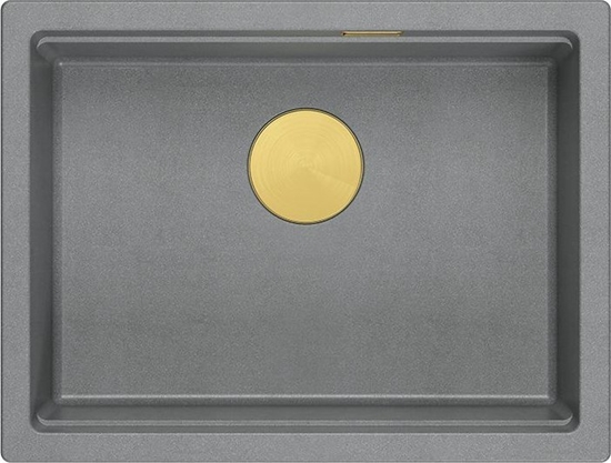 Picture of Zlewozmywak GraniteQ LOGAN 100 GraniteQ zlewozmywak silver stone 59,5x45,1x21,5 cm 1-komorowy podwieszany z syfonem manualnym zoty