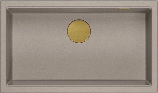 Изображение Zlewozmywak GraniteQ LOGAN 110 GraniteQ zlewozmywak soft taupe 76x44x23,5 cm 1-komorowy podwieszany z syfonem manualnym zoty