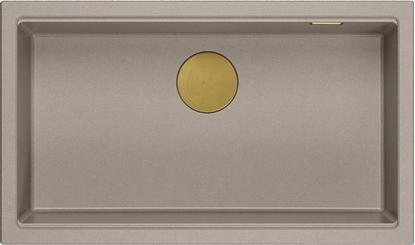 Изображение Zlewozmywak GraniteQ LOGAN 110 GraniteQ zlewozmywak soft taupe 76x44x23,5 cm 1-komorowy wpuszczany z syfonem manualnym zoty
