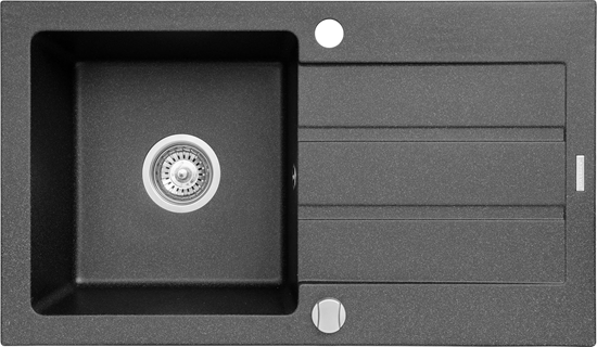 Picture of Zlewozmywak Maidsinks Zlewozmywak jednokomorowy z ociekaczem Maidsinks Promo 76x44 1B 1D E070006801 czarny (Pyragranit; Czarny nakrapiany)