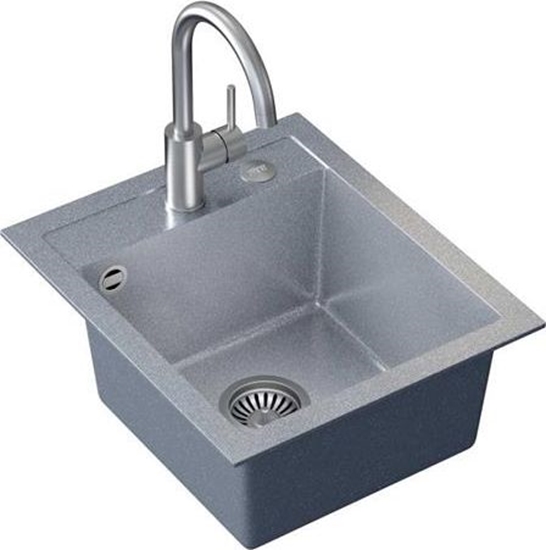 Изображение Zlewozmywak Steiner MICHAEL 111 Fusion biay 780*480 z syfonem manualnym w zestawie z bateri Kate