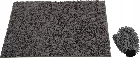 Изображение ZOLUX Dywan rcznik dla psa z rkawic mikrofibra do suszenia 90x60 szary