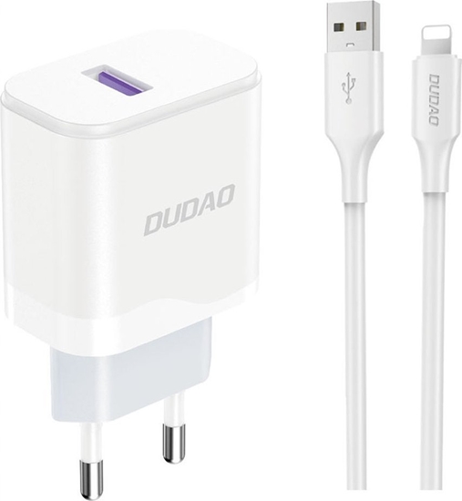 Picture of adowarka Dudao adowarka Dudao A20EU sieciowa USB-A 18W - biaa + kabel USB-A - Lightning