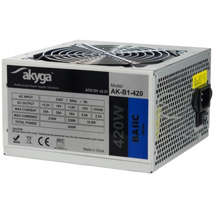 Attēls no Akyga AK-B1-420 power supply unit 420 W 20+4 pin ATX ATX Grey