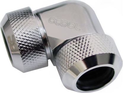 Attēls no Alphacool Alphacool Eiszapfen 13mm HardTube Anschraubtülle 90 Grad L-Verbinder Acryl- Messingrohre - chrome