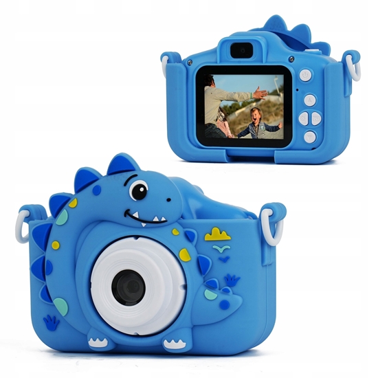 Picture of Aparat Cyfrow 48mp Kamera 1080p Dla Dziecka 5x Gry Mp3  Xrec X2 / Dinozaur Niebieski