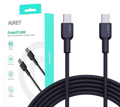 Изображение AUKEY CB-NCC2 USB-C Type-C Power Delivery PD 60W 3A 1.8m Nylon Black
