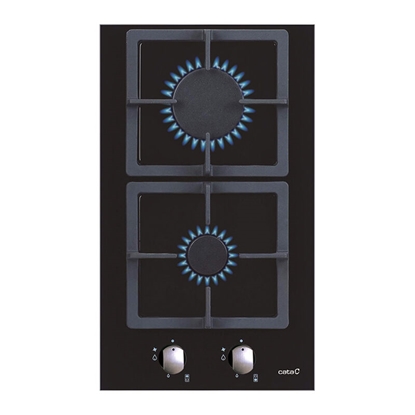 Picture of CATA | Hob | SCI 3002 BK | Gas on glass | Number of burners/cooking zones 2 | Rotary knobs | Black