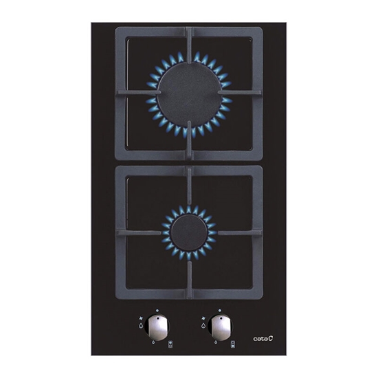 Picture of CATA | Hob | SCI 3002 BK | Gas on glass | Number of burners/cooking zones 2 | Rotary knobs | Black