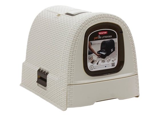 Picture of CURVER - Cat litter box - cream/brown