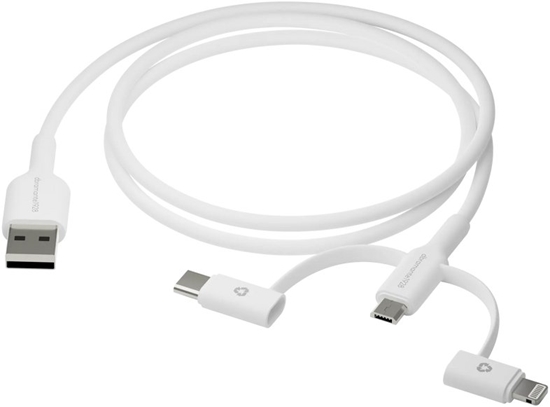 Picture of Kabel USB dbramante USB-A - USB-C + microUSB + Lightning 1 m Biay (CBX3A3WH7176)