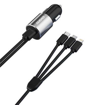 Attēls no Dudao 3in1 USB car charger 3,4 A built-in cable Li