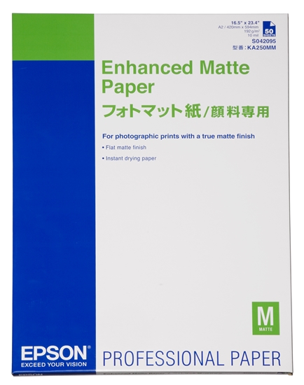 Picture of Epson Enhanced Matte Paper, DIN A2, 192g/m², 50 Sheets