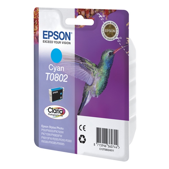 Picture of Epson ink cartridge cyan T 080                     T 0802