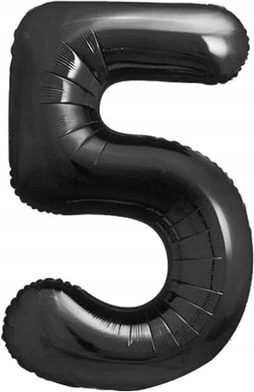 Picture of GoDan Balon foliowy B&C cyfra 5 matowa czarna 85cm