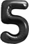 Изображение GoDan Balon foliowy B&C cyfra 5 matowa czarna 85cm