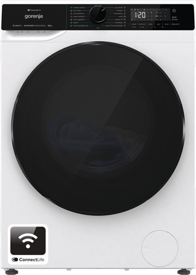 Picture of Gorenje Washing Machine with Dryer | WD2PA964ADW | Energy efficiency class A/D | Front loading | Washing capacity 9 kg | 1400 RPM | Depth 55 cm | Width 60 cm | Display | LED | Drying system | Drying capacity 6 kg | Steam function | Wi-Fi | White