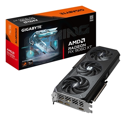 Attēls no Graphics Card|GIGABYTE|AMD|Radeon RX 9060 XT|16 GB|GDDR6|128 bit|PCI Express x16 5.0|Active|GV-R9060XTGAMING-16GD1.0