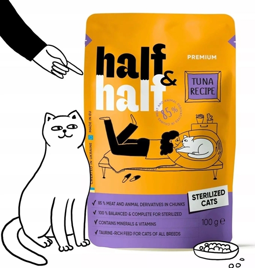 Picture of Half&Half Karma dla Kota po Sterylizacji Tuczyk Sos 100g