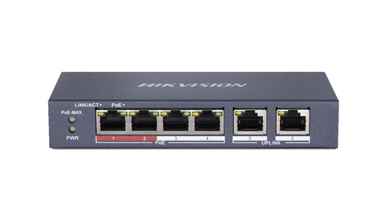 Picture of Hikvision DS-3E0106P-E/M Fast Ethernet (10/100) network links PoE support Blue