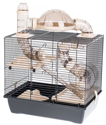 Picture of INTER-ZOO Rocky + Terrace beige - cage for a hamster
