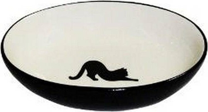 Picture of Yarro International YARRO MISKA CER. OWALNA "CZARNY KOT" CZARNA 15,5 x 11 x 4 CM