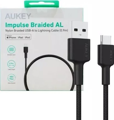Picture of Kabel USB Aukey USB-A - USB-C 0.9 m Czarny (CB-CD30 BK)